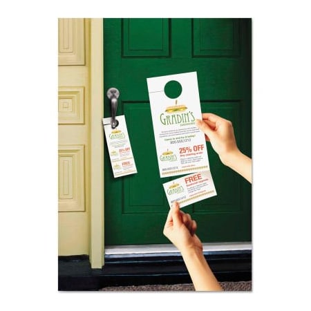 Avery Avery Door Hanger W/Tear-Away Cards 16150, 9-1/2" x 12-1/8", White, 80/Pack 16150